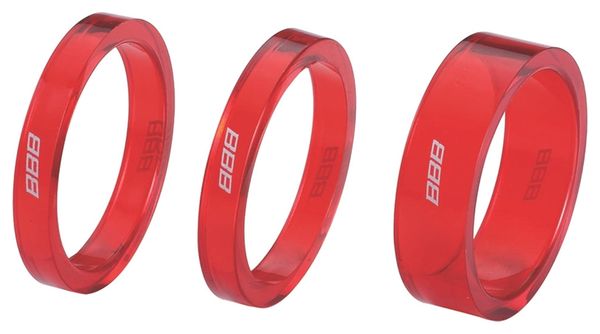 BBB Kit de 3 entretoises composite Rouge