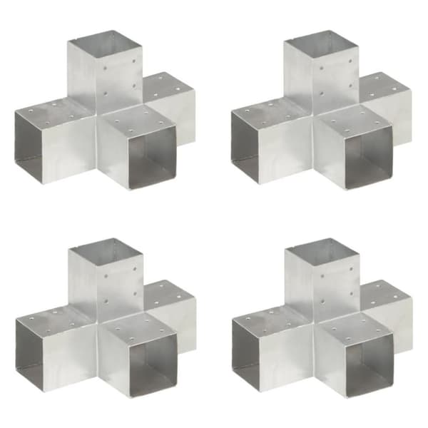 vidaXL Stolpesko 4 stk X-form galvanisert metall 91x91 mm