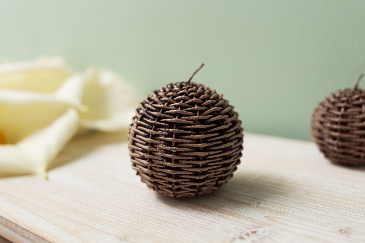 Ballkerze - gold - 10 cm