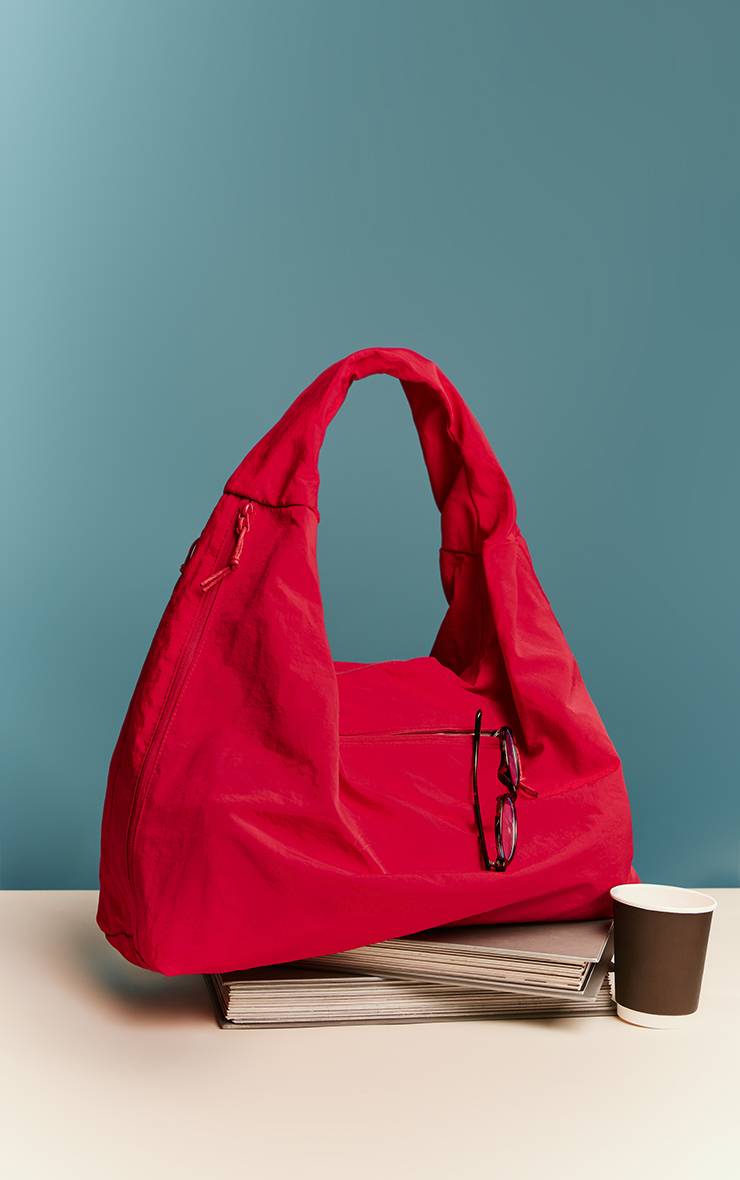 Rouge Sac À Bandoulière En Nylon