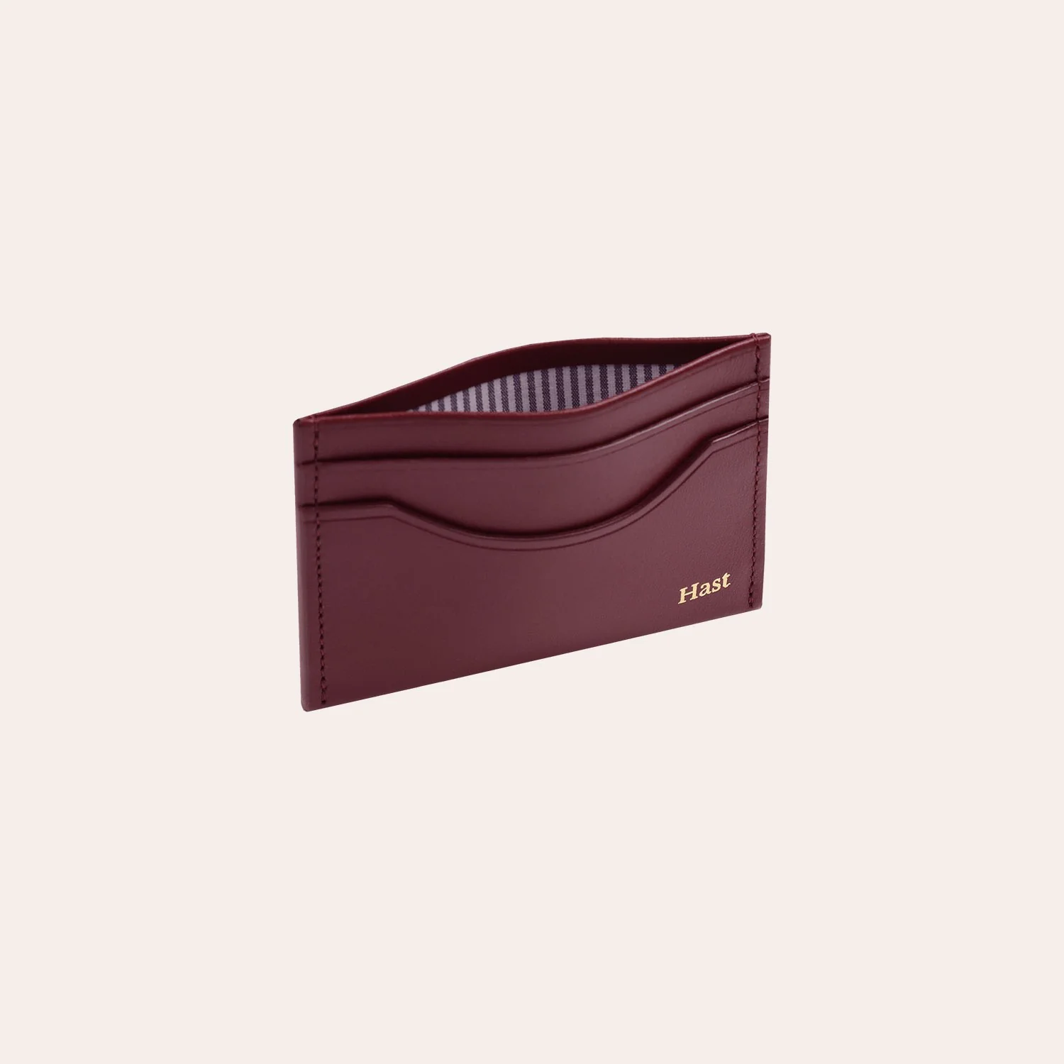 Burgundy smooth leather card holder