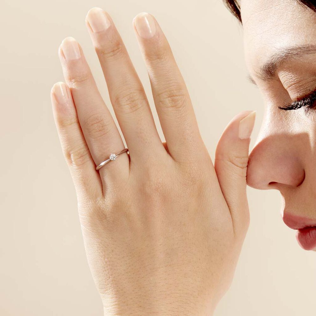 Bague Solitaire Veronika Or Blanc Diamant