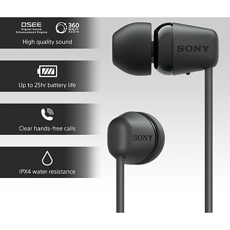 Sony WI-C100B In Ear Headset - Sort