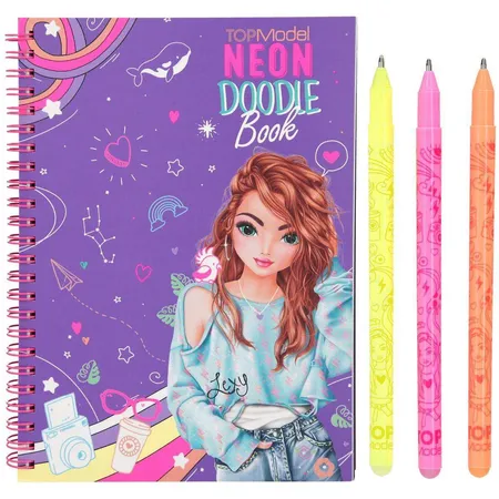 Depesche TOPModel Neon Doodle Malbuch-Set