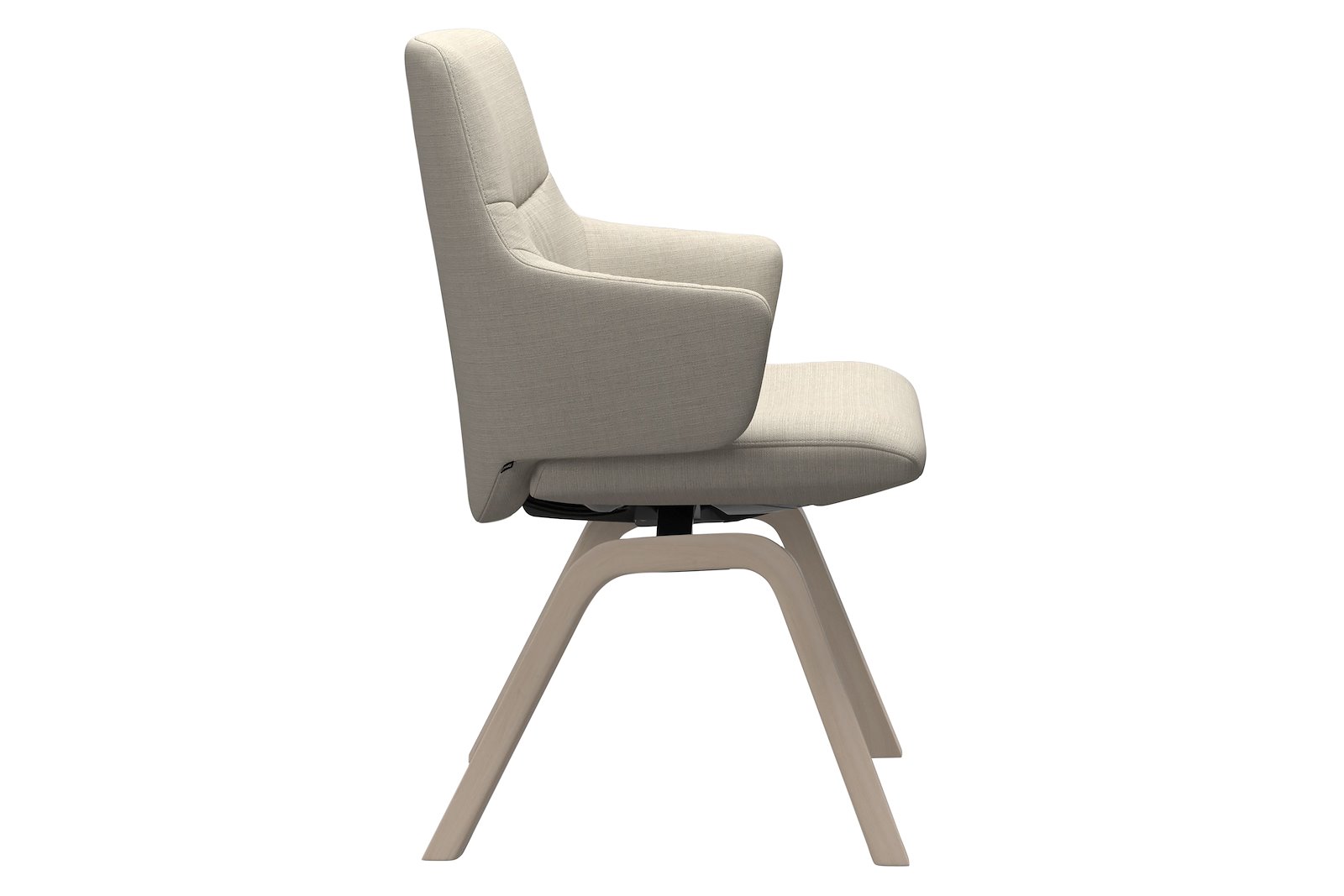 Mint spisestol Tekstil Silva Light beige med hvitlasert eik understell