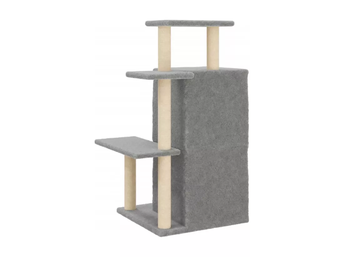 Arbre à chat avec griffoirs en sisal gris clair 97 cm