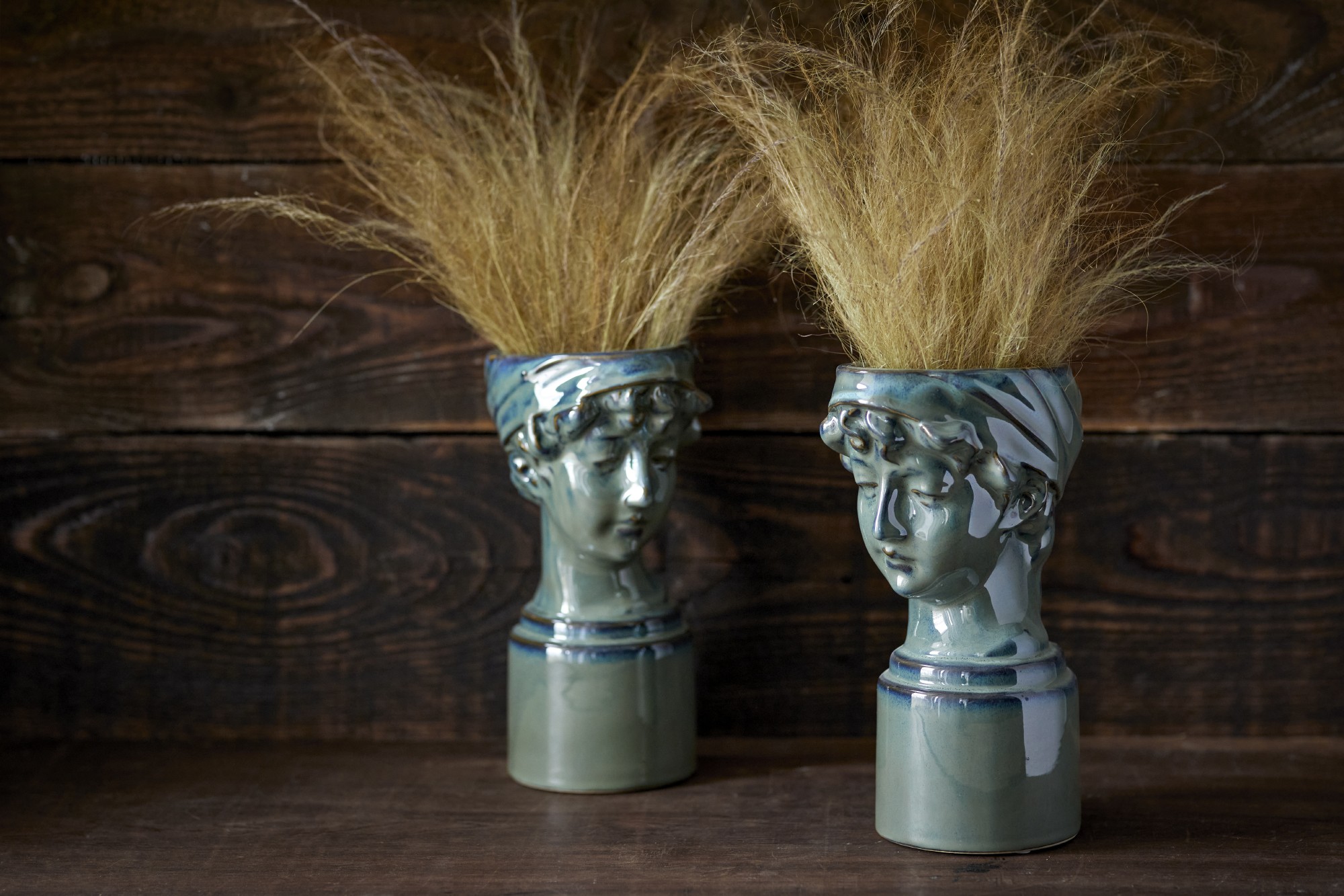 Keramikvase 'Joli Visage', L 15,8 cm, B 11,5 cm, H 24,5 cm von fischer's lagerhaus