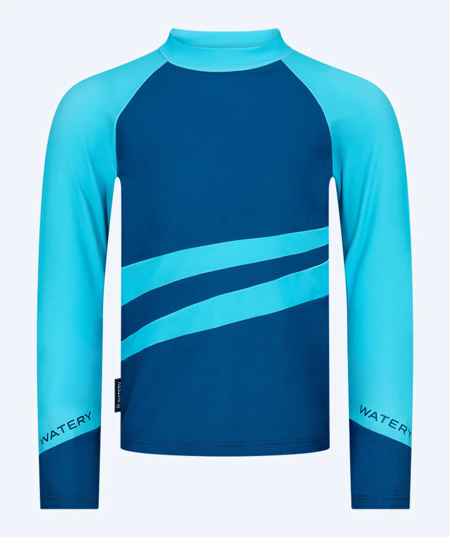 Watery UV-trøje til børn - Manami Langærmet Rashguard - Atlantic Blue