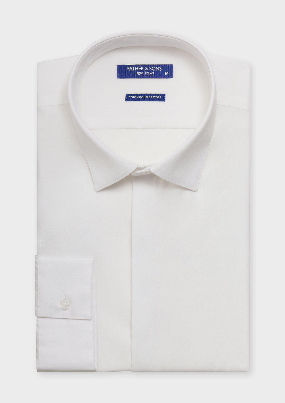 Chemise habillée non-iron Slim en popeline de coton uni blanc