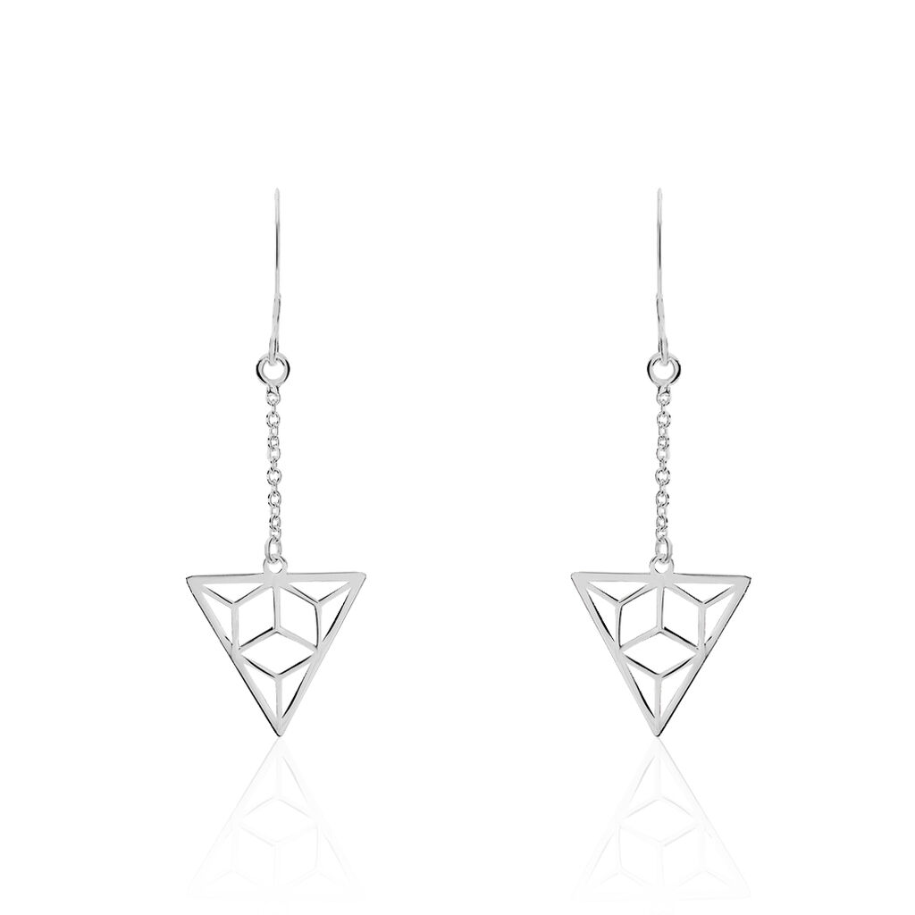 Boucles D'oreilles Pendantes Fidela Argent Blanc
