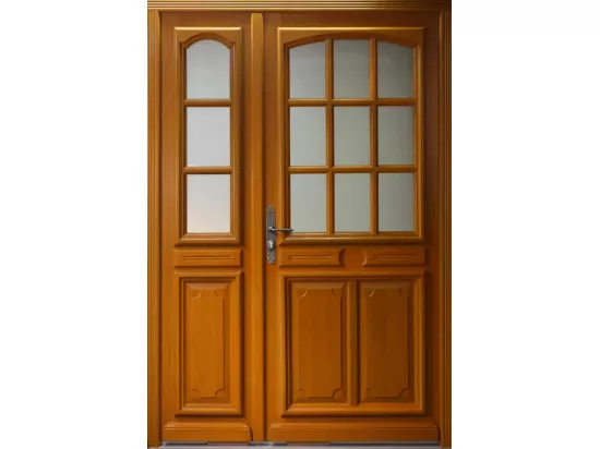 Porte D'Entrée Tiercee Bois Vitrée Marine H215 X L130 P, Droit Côtes Tableau