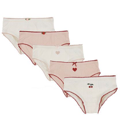 Konges Sløjd Slips - Minna 5er-Pack - Rose/White Mix