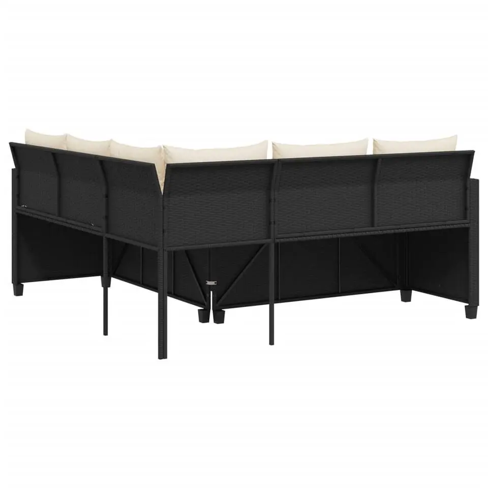 vidaXL - loungeset - Zwart - Poly rattan