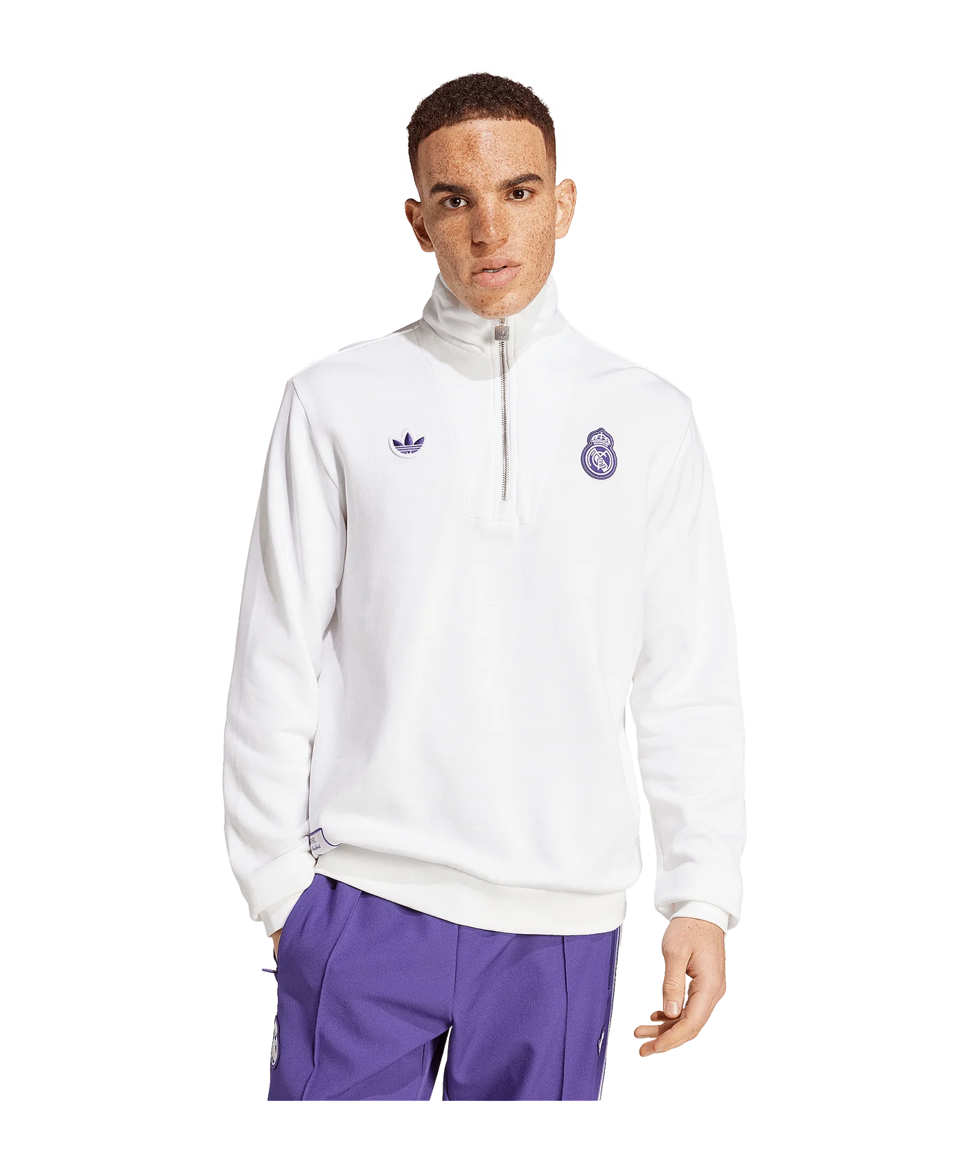 adidas Real Madrid Terrace Icon HalfZip Sweatshirt Weiss