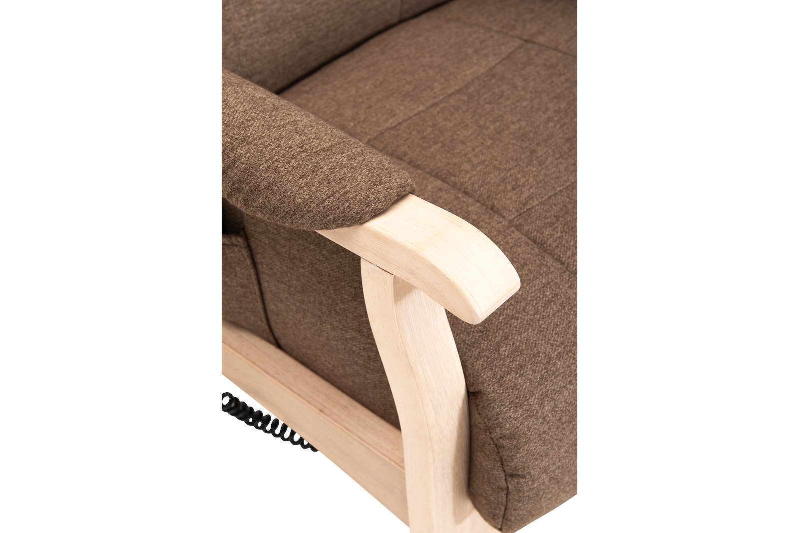 Otium (M) løftestol Tekstil Whisper 2631 Mole med understell i hvitoljet eik