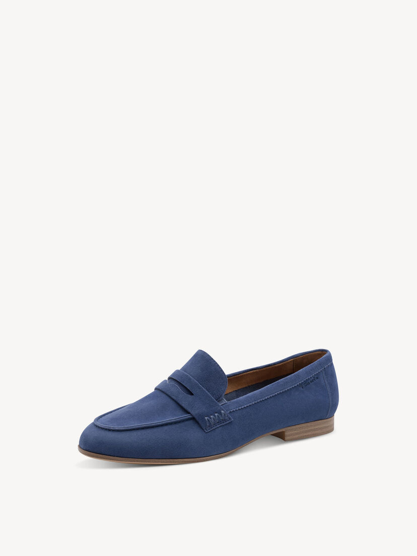 Leren Instappers - blauw