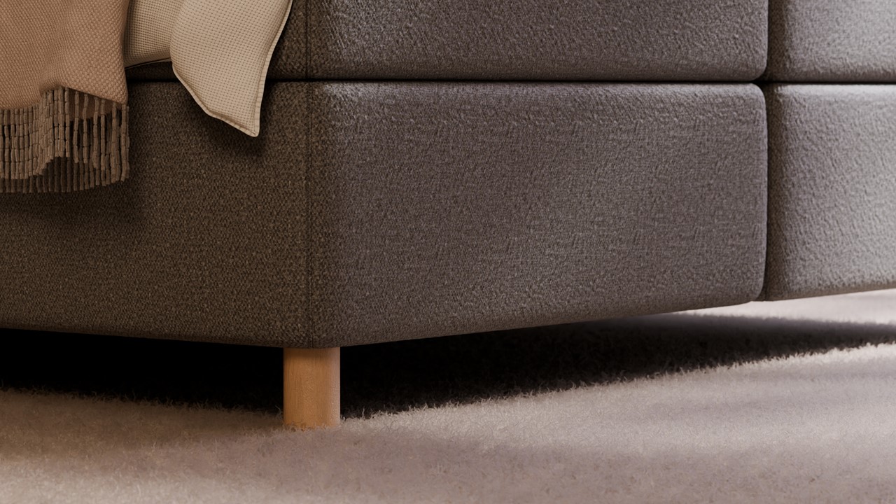 Boxspring Flow - Wool look dark grey