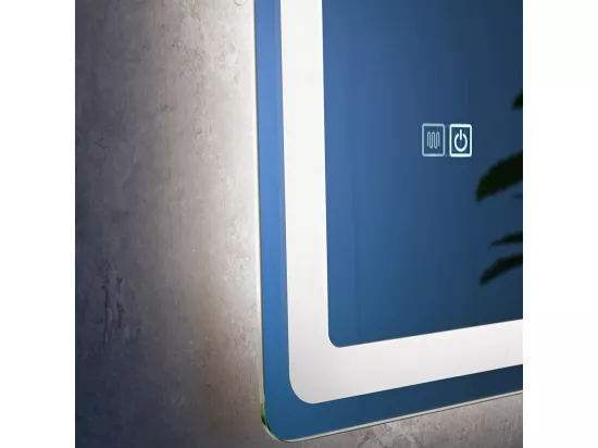 Miroir salle de bain LED 50x70cm anti buée avec LED 3 couleurs et loupe x3 LB-3612