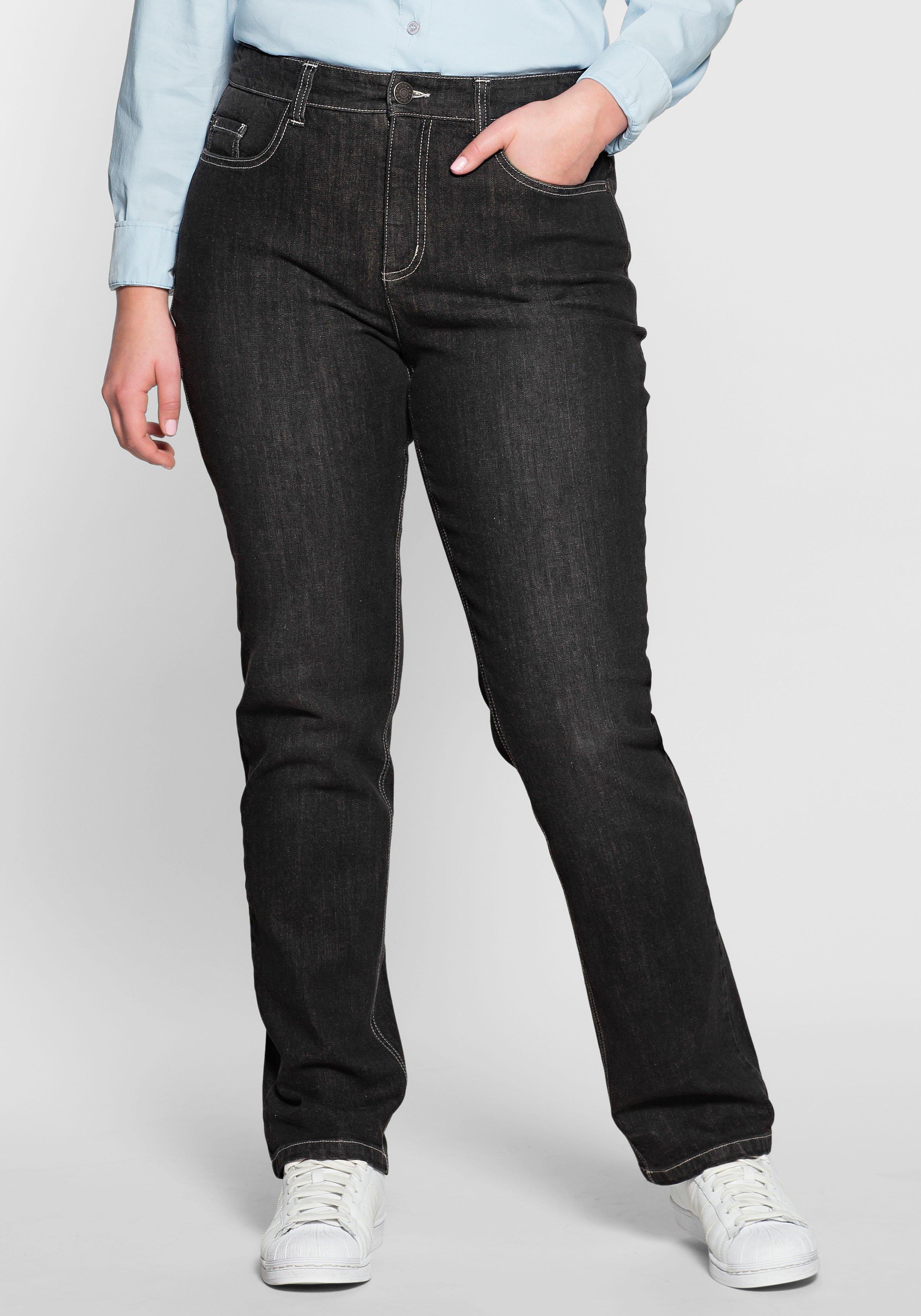 Gerade Jeans mit Shaping-Einsatz