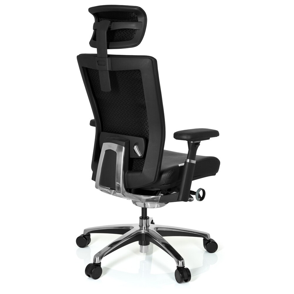 Profi Bürostuhl NOVA Leder mit Armlehnen (höhenverstellbar) hjh OFFICE