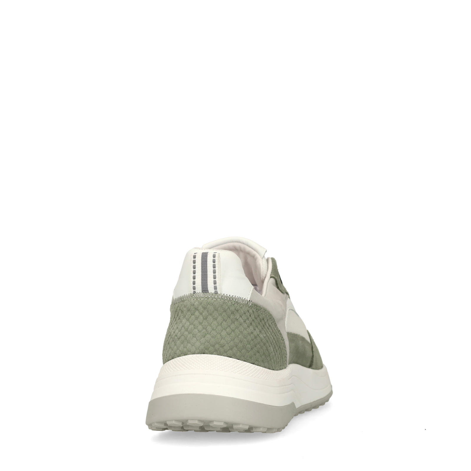 Groene leren sneakers met suède details