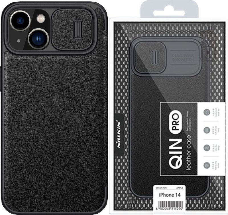 Nillkin - Qin Pro - Smartphonehoes - Zwart - Leren