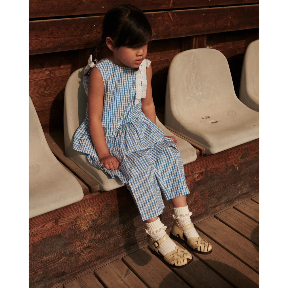 Køb COPENHAGEN COLORS Blue Houndstooth Mini Houndstooth Bukser