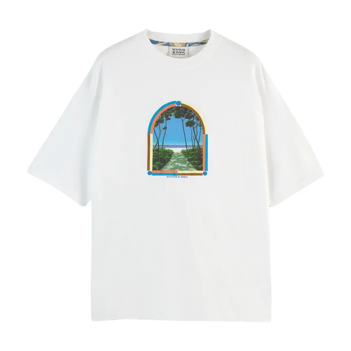 Scotch & Soda Front Chest Artwork Shirt Heren