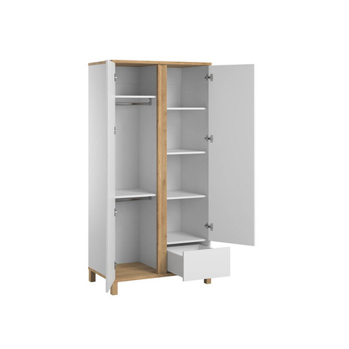 Chambre ALTITUDE lit 60x120+commode+armoire Blanc - VOX