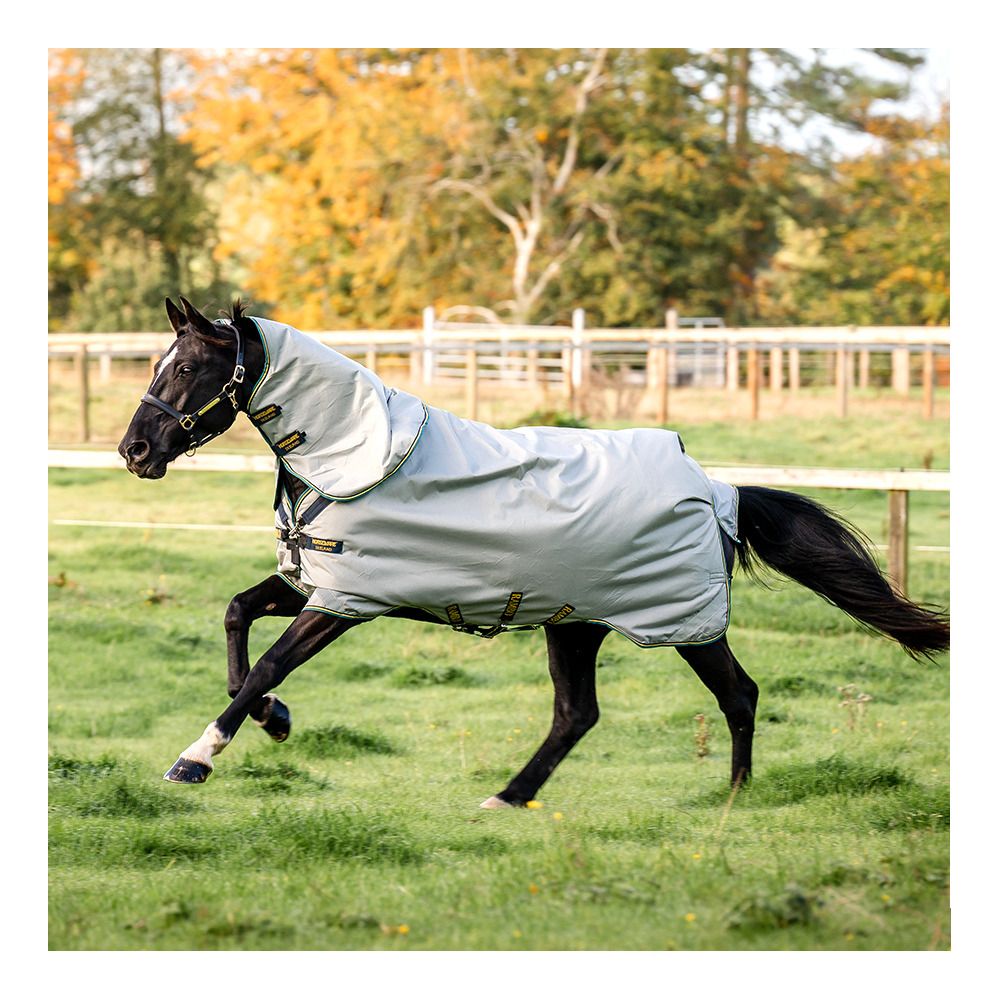 Horseware RAMBO DUO BUNDLE 100G + LINER 100G ET 300G -  Couverture de paddock + couvre-cou grey/teal/gold/navy