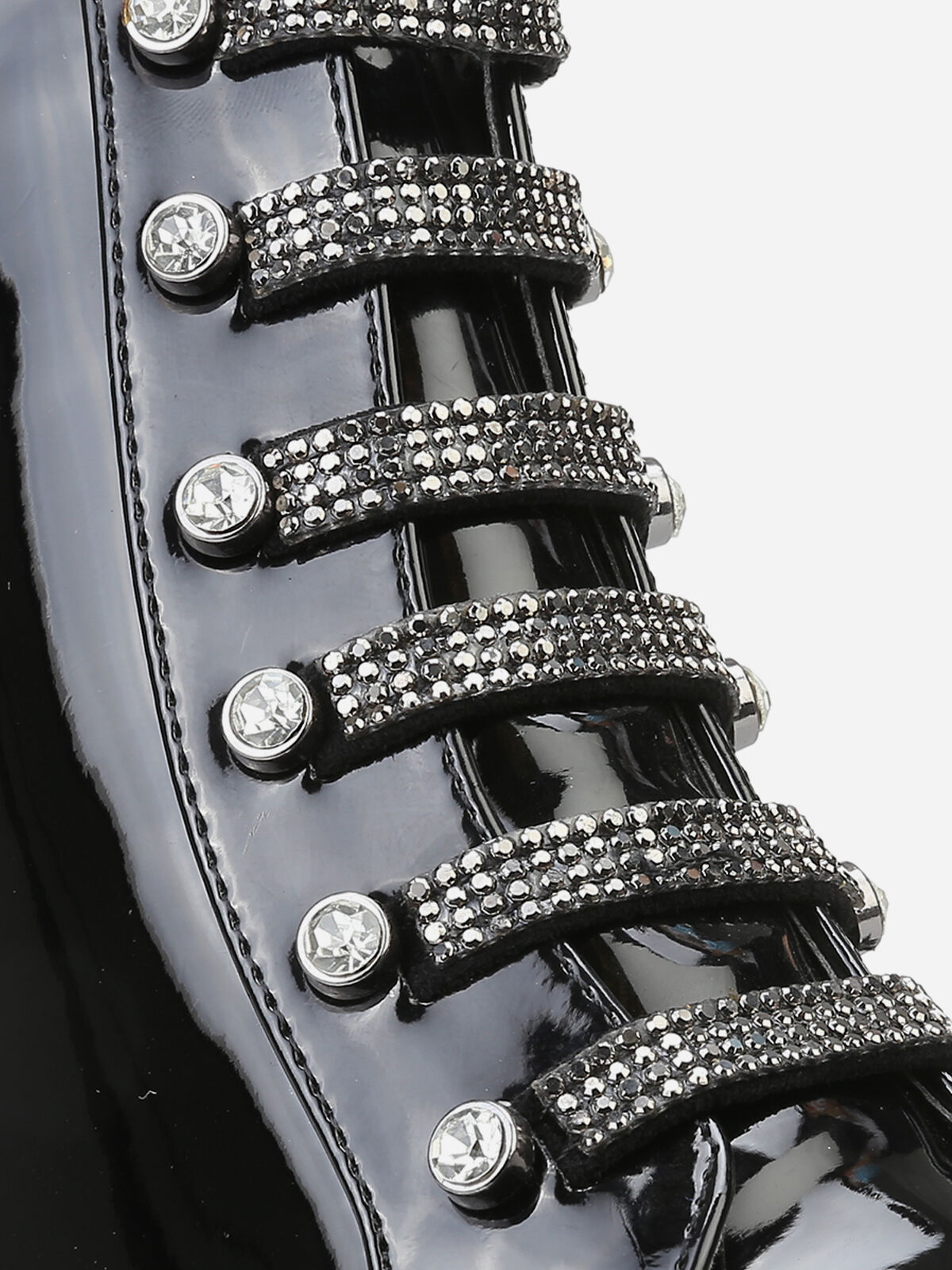 Rangers vernies à strass- Noir