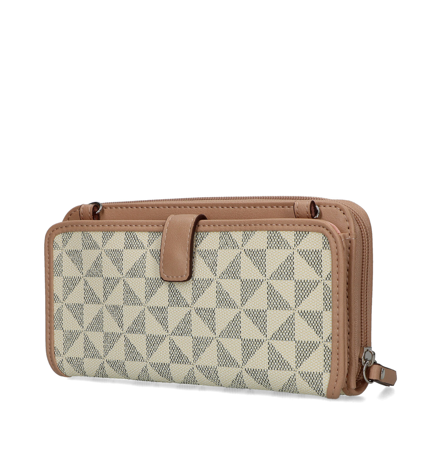 Ritsportemonnee beige