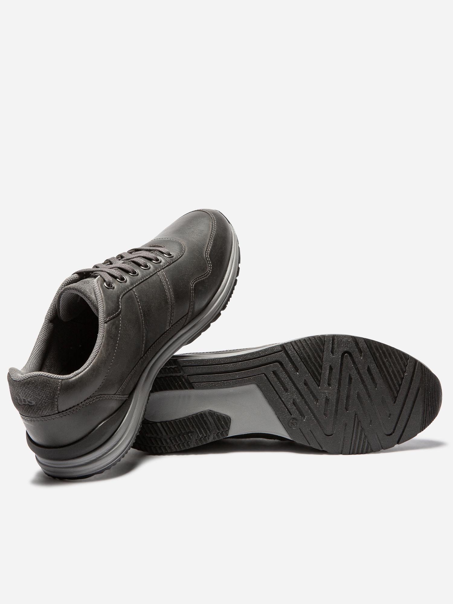 Tennis Homme Confort Cuir Noir