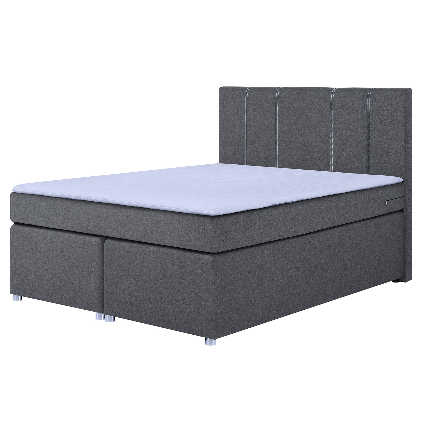 Boxspringbett - silver- H3 - Bonell-Federkern - 140x200 cm
