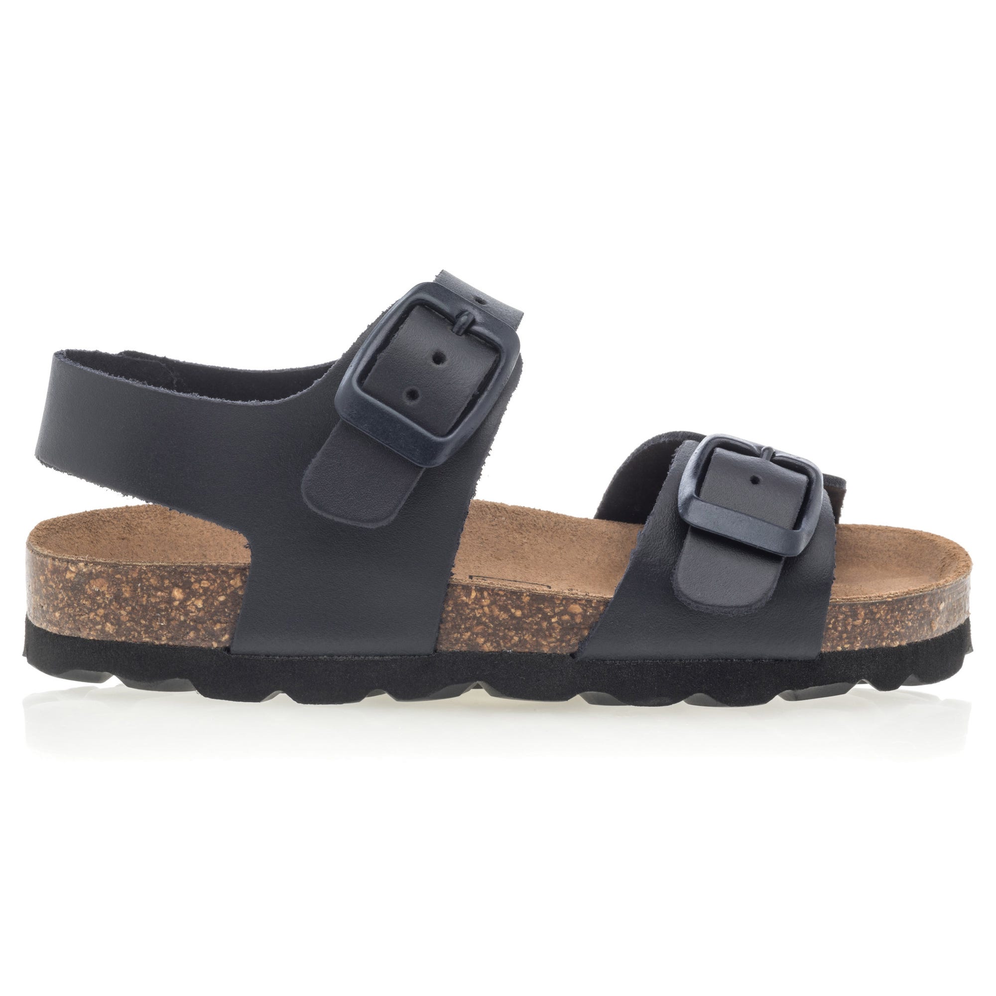 Mules semelle liège Garçon en cuir bleu