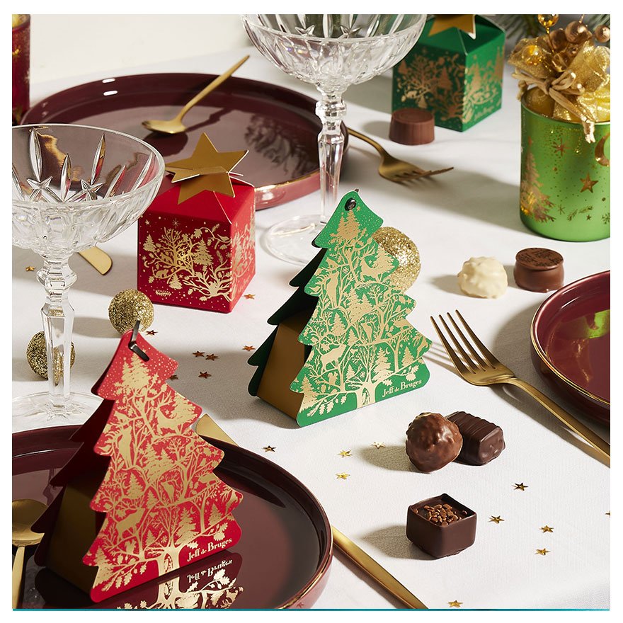 Petit sapin de Noël vert ou rouge