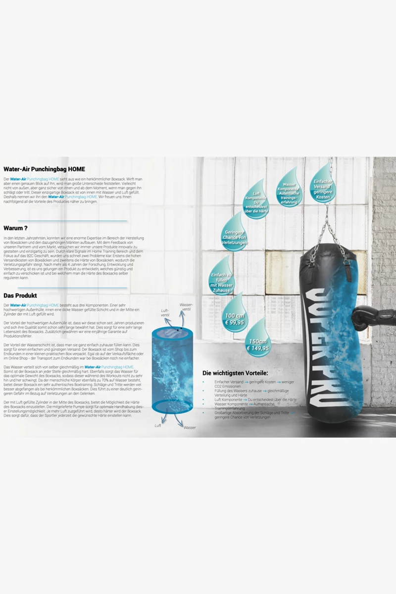 adidas Performance Super Pro Water Air 100 cm Boxsack