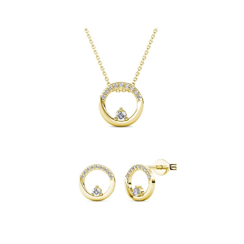 Parure Clarine : Doré et Cristal