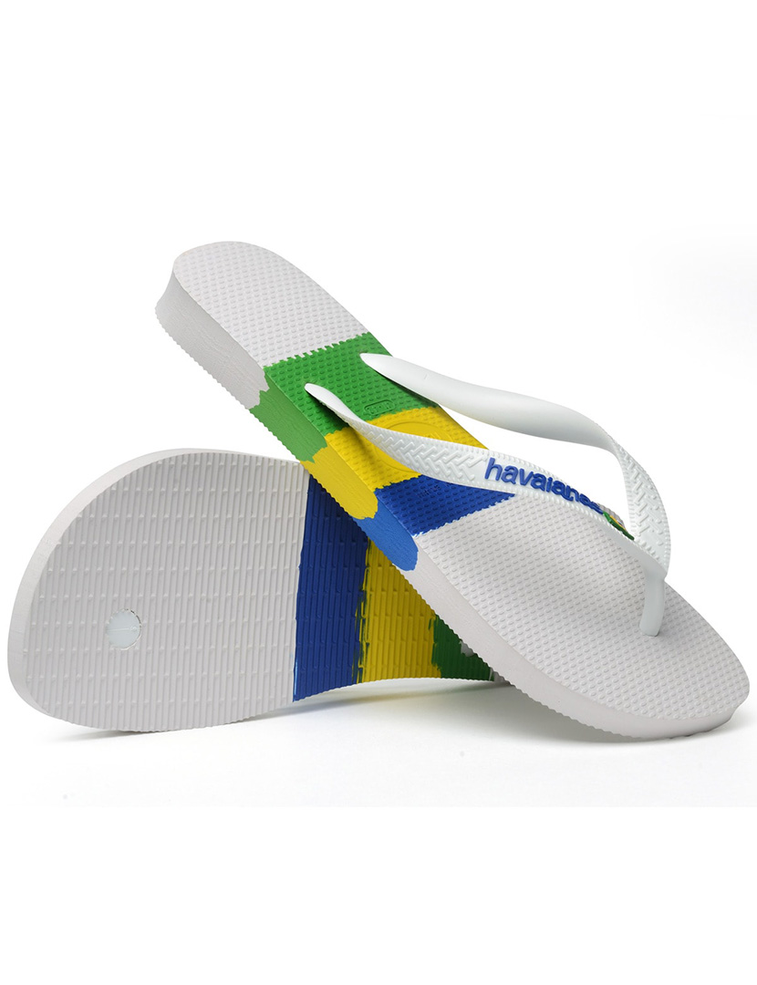 Brazil Tech White Flip-Flops