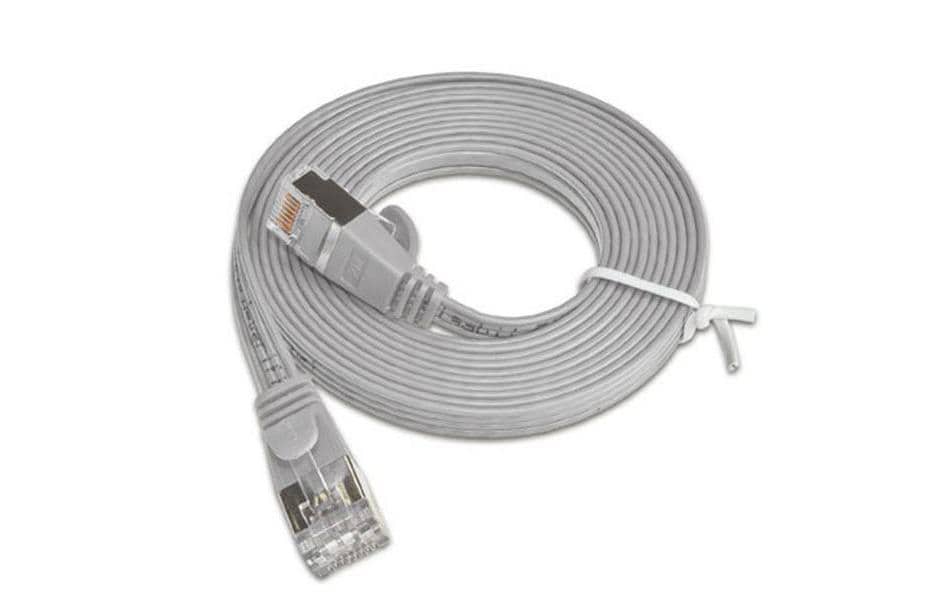 Slimpatchkabel RJ-45 - RJ-45, Cat 6, STP, 0.75 m, GrauGeschirmtes Twisted-Pair-Kabel (STP) mit Klinkenschutz
