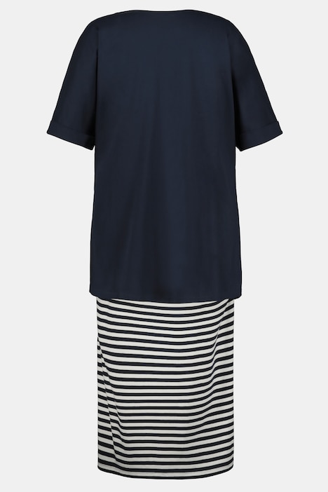 Bellieva-Kleid, Jersey, oversized, doppellagig, Halbarm, Biobaumwolle, GOTS