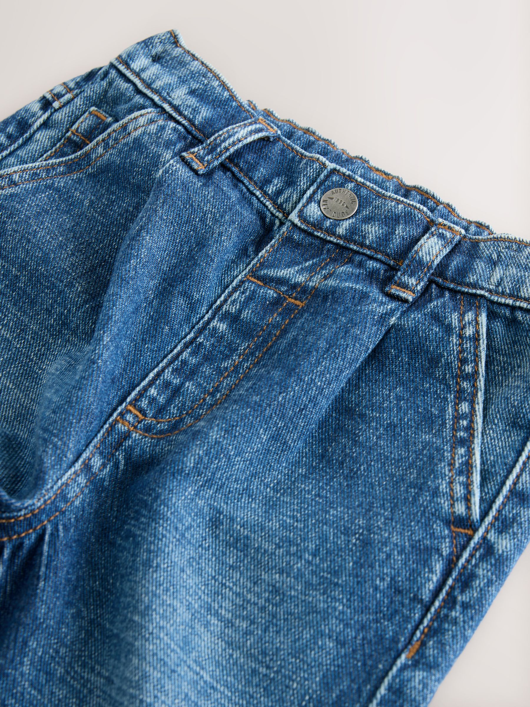 Middenblauw denim - Jeans met geplooide voorkant (3mnd-7jr)