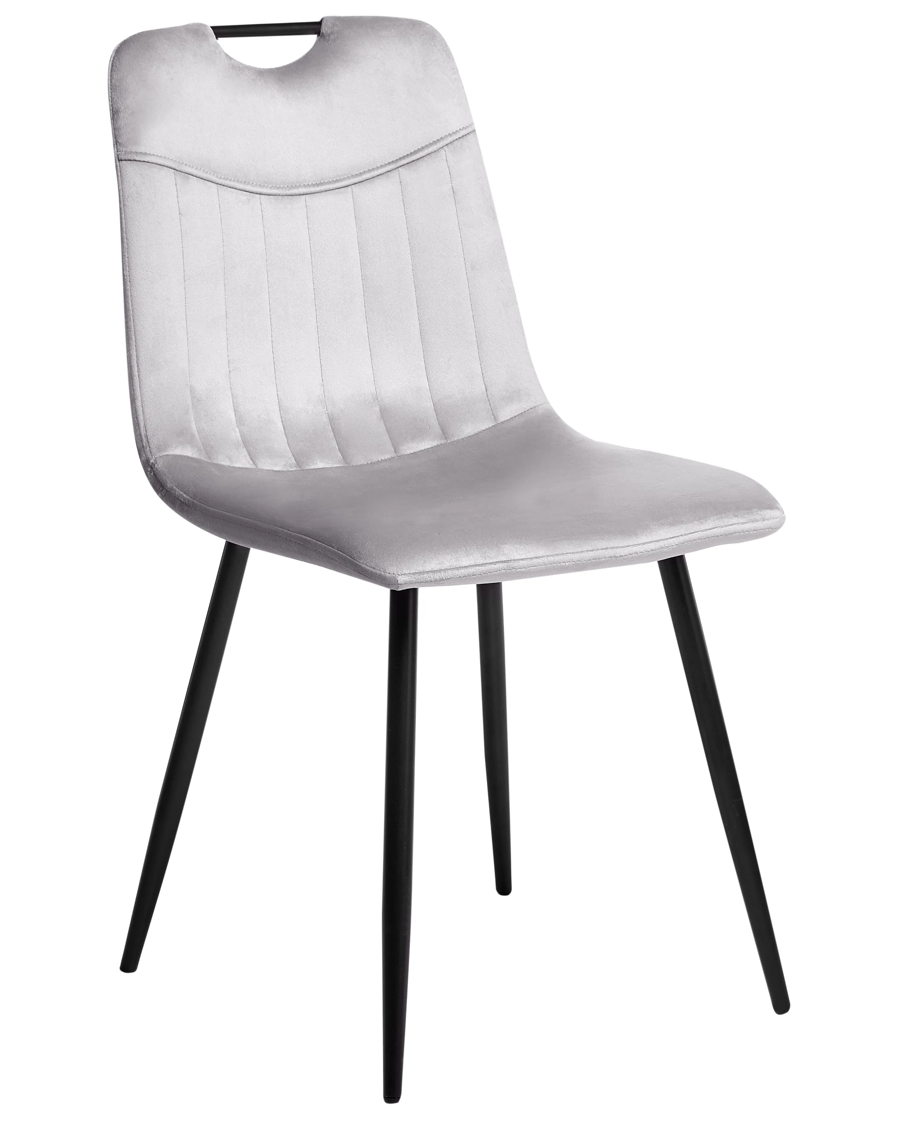 Set van 4 eetkamerstoelen ARGYLE Fluweel Lichtgrijs