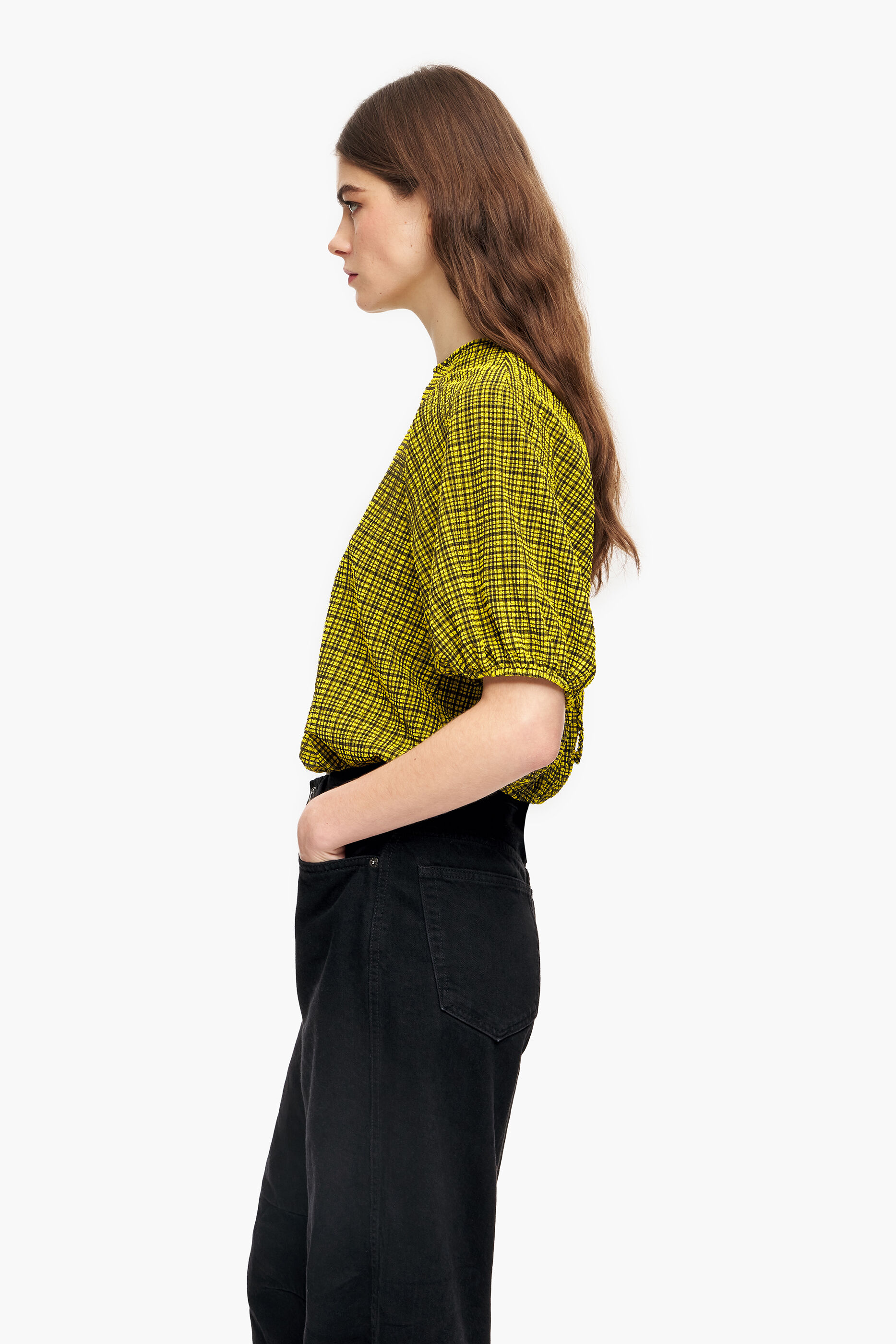 Blusa xadrez amarela