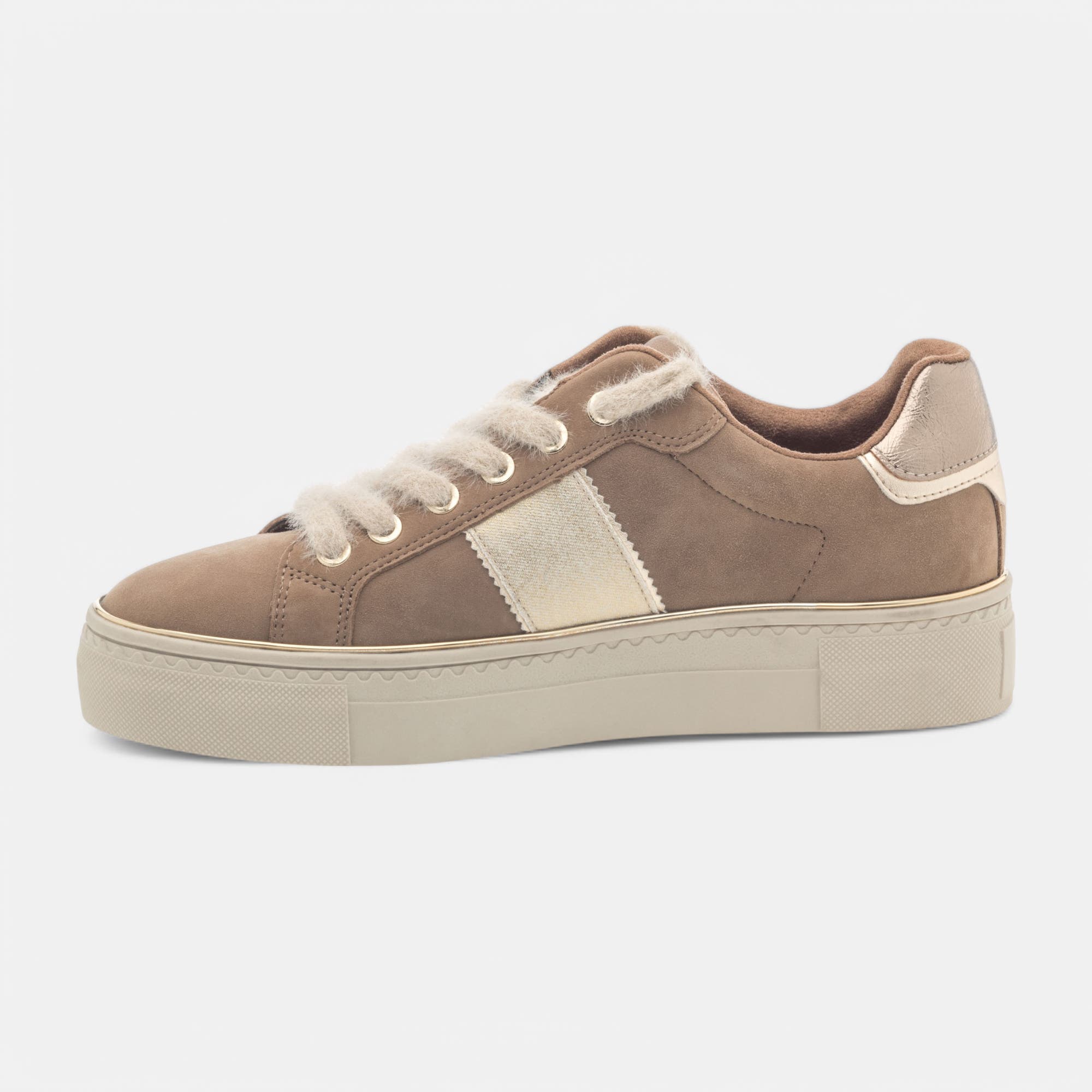 Baskets basses Femme en cuir camel