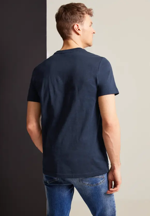 T-Shirt mit Wordingprint - deep navy blue
