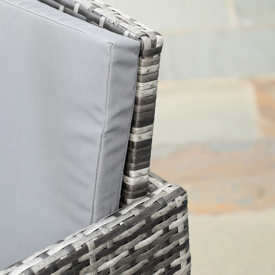 Outsunny Sitzgruppe aus Polyrattan geflecht grau