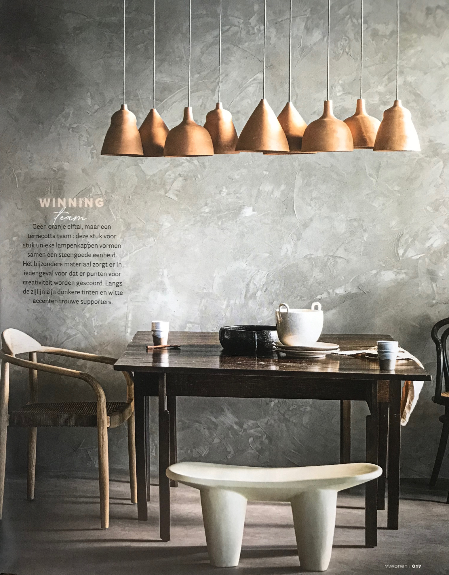 Hanglamp Terracotta afwerking Stucco Clock