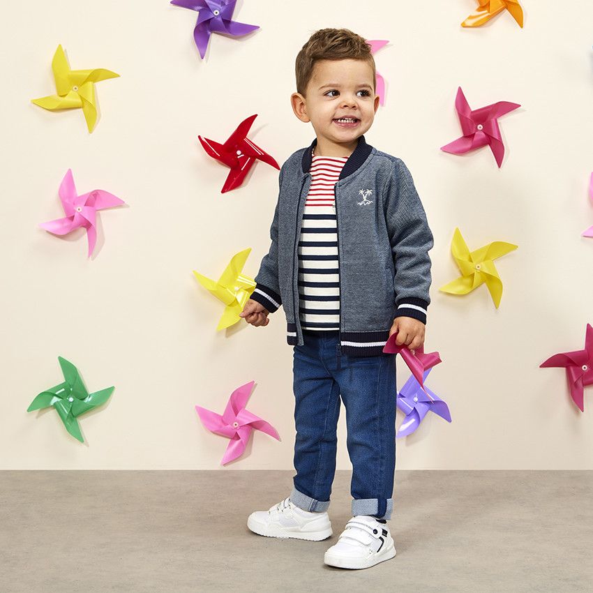Jean avec motif en relief voilier pour bébé garçon - Bleu moyen