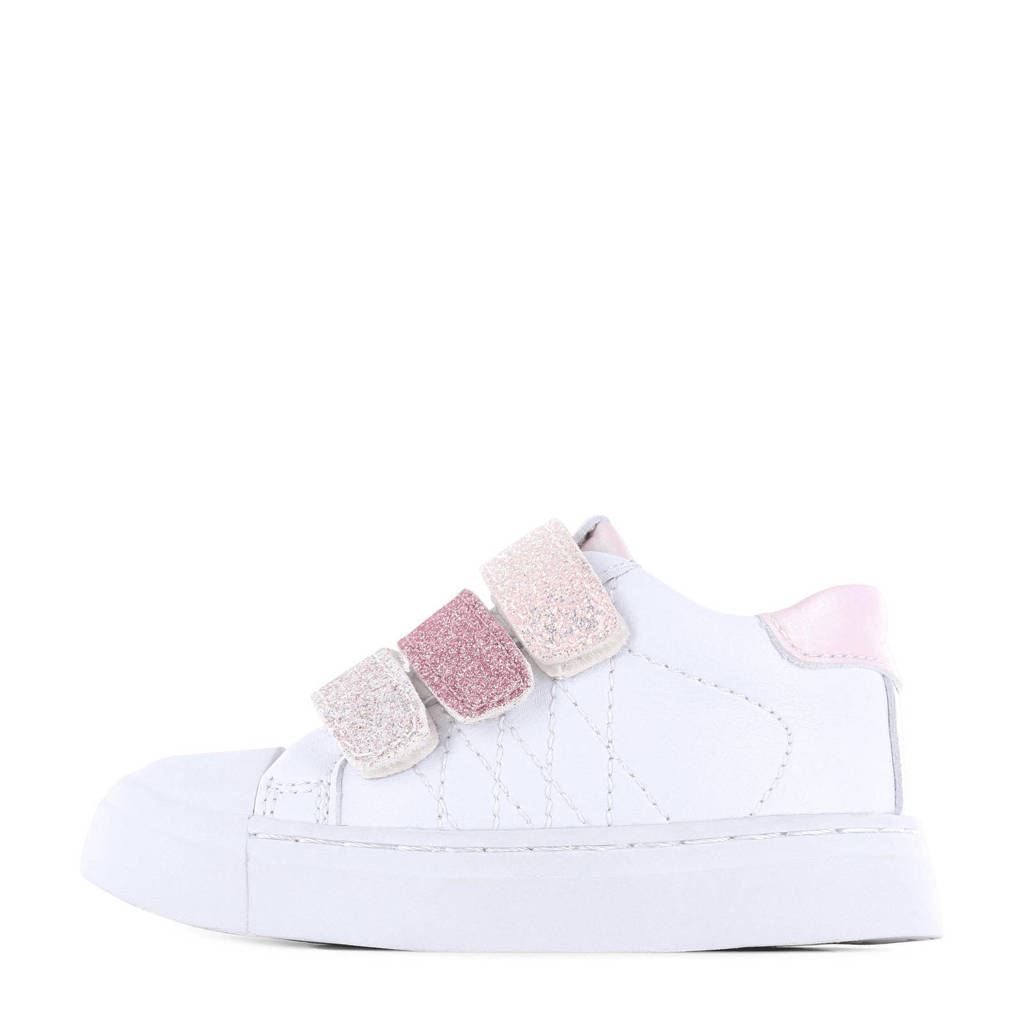 Shoesme leren sneakers wit/roze